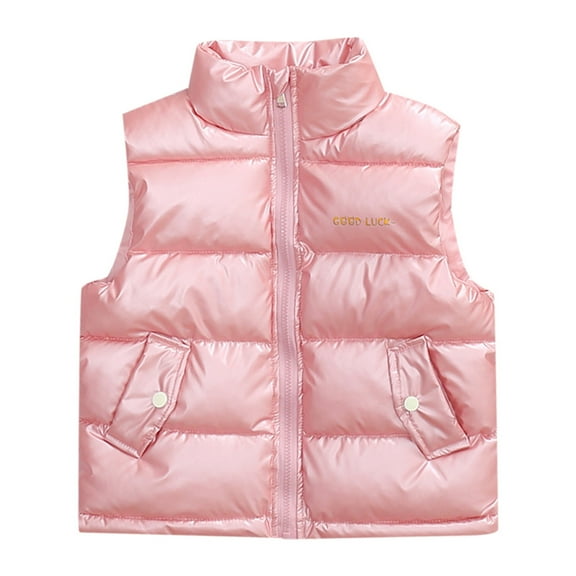 Huanglei Kids Boys Girls Vest Winter Warm Lightweight Toddler Vest Outerwear High Neck Cute Sleeveless Jacket Long Sleeve Coat 3-4 Years