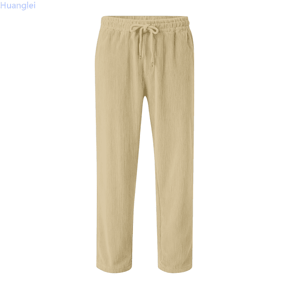 Huanglei Kids Casual Corduroy Pants Elastic Waist Drawstring Baggy Sweatpants Loose Fit Wide Leg Palzzo Trousers With Pockets Boys Sweatpants 9-10 Years