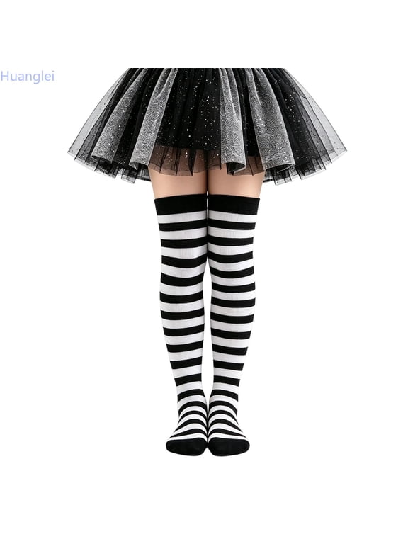 Kids Over The Knee Striped Socks For Little Soft Ribbed Crew 6 To 12 ()