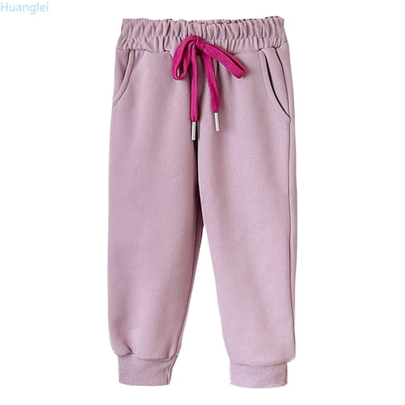 Huanglei Kids Sweatpants Boys And Girls Soft Casual Straight Leg Athletic Pants With Drawstring And Pockets Girls Cargo Pants