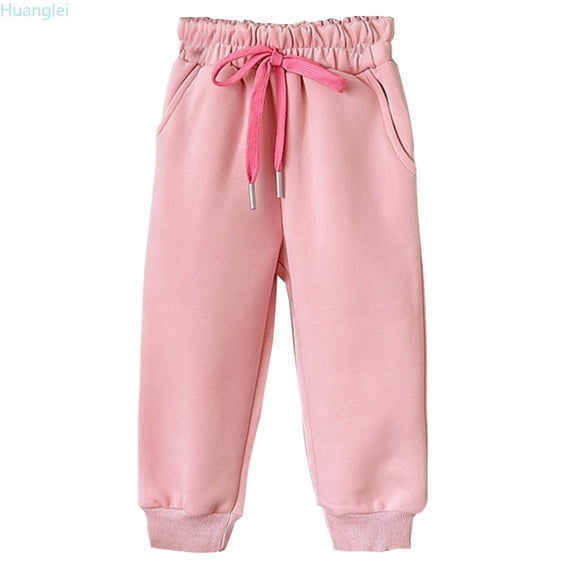 Huanglei Kids Sweatpants Boys And Girls Soft Casual Straight Leg Athletic Pants With Drawstring And Pockets Straight Leg Loose pants