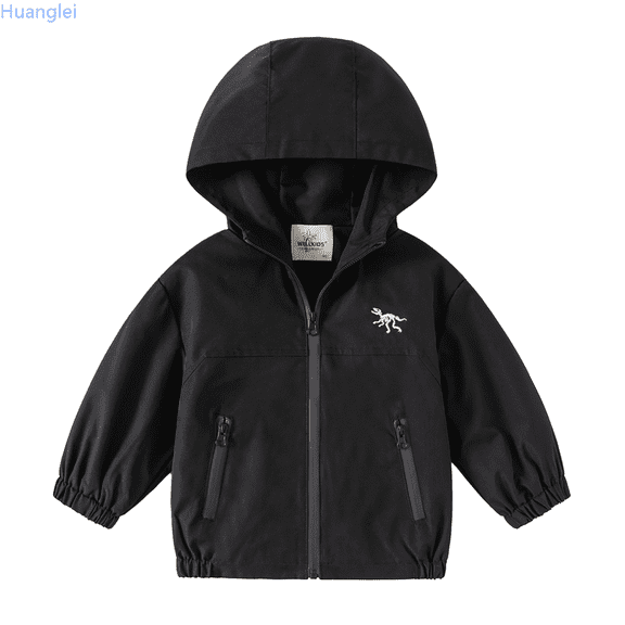 Huanglei Kids Thin Hooded Casual Windbreaker For Boys Full-Zip Jacket 4-5 Years