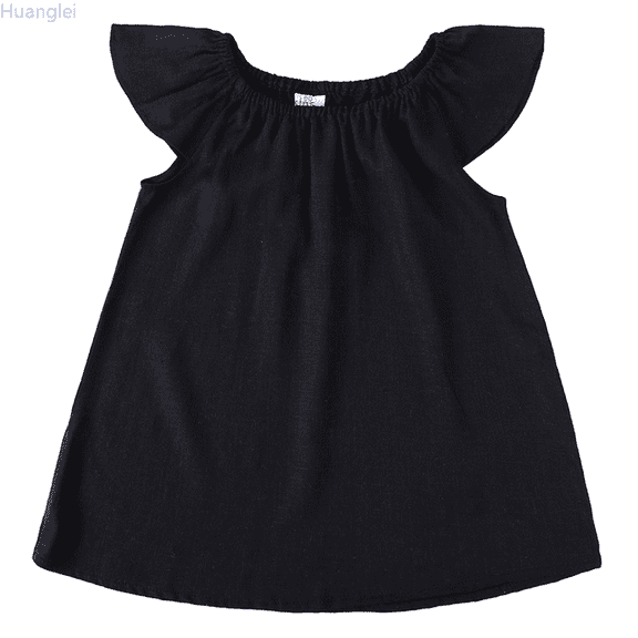 Huanglei Kids Toddler Baby Girls Spring Summer Solid Ruffle Sleeveless Princess Dress Clothes Dress for Toddler Girls 4-5 Years