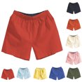 thumbnail image 1 of Huanglei Men's Casual Shorts ,Linen Waist Loose Fit Shorts For Men Solid Color Casual Beachwear 3/4 Length Summer Trousers (Beige ,Large), 1 of 5