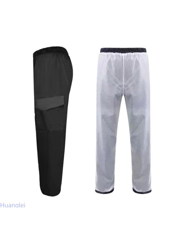 Mens Casual Pants ,Mens Cycling Thickened Double Layer Pants Raincoat Rain (Black ,Medium)