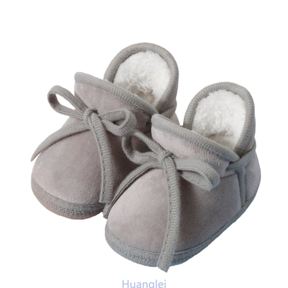 Huanglei Soft Sole Baby Sneakers For Boys And Girls Flexible First Walking Shoes With Sock Design For And Toddlers , Size 4.5 ,Gray