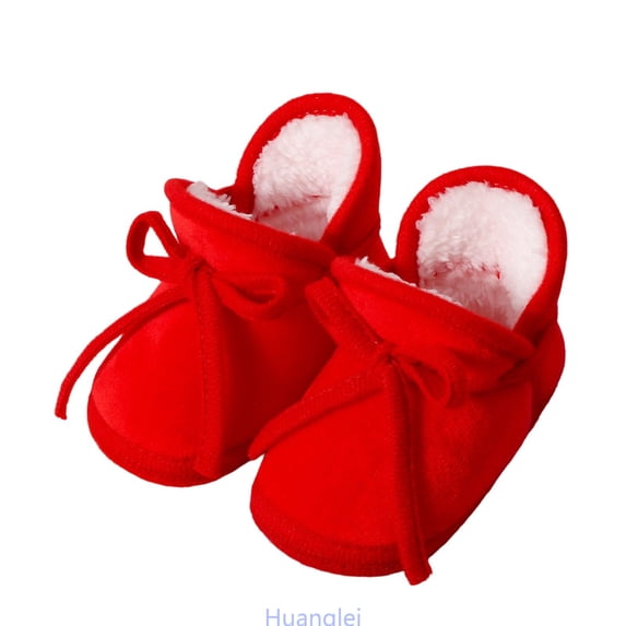 Huanglei Soft Sole Baby Sneakers For Boys And Girls Flexible First Walking Shoes With Sock Design For And Toddlers , Size 5 ,Red