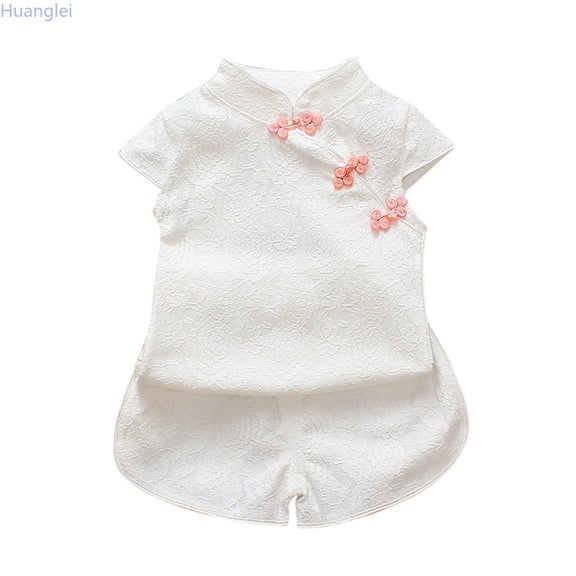 Huanglei Summer Flower Cheongsam Kid Qipao Children Dress Skirt Tang Suit Cute Toddler Kids Chinese Traditional Dress Princess Dresses for Girls