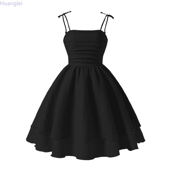 Huanglei Summer Girls Solid Color Dress With Bow Knot Sweet Sleeveless For Kids Swing Dress 8 Years