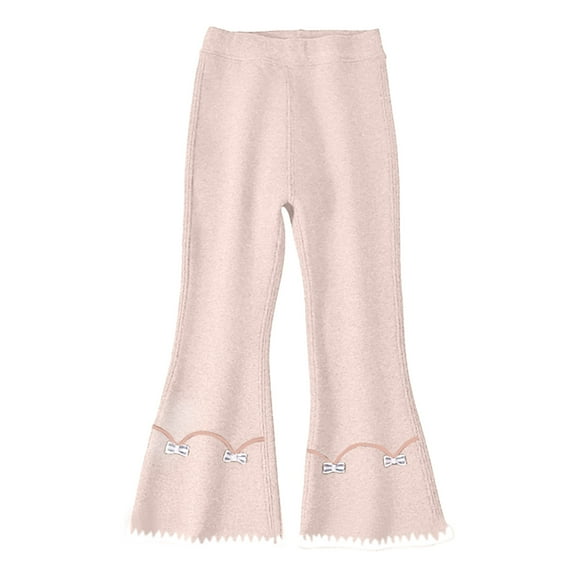 Huanglei Thermal Leggings For Girls Flared Trousers Stretch Flared Winter Warm Trousers For Children And Toddlers