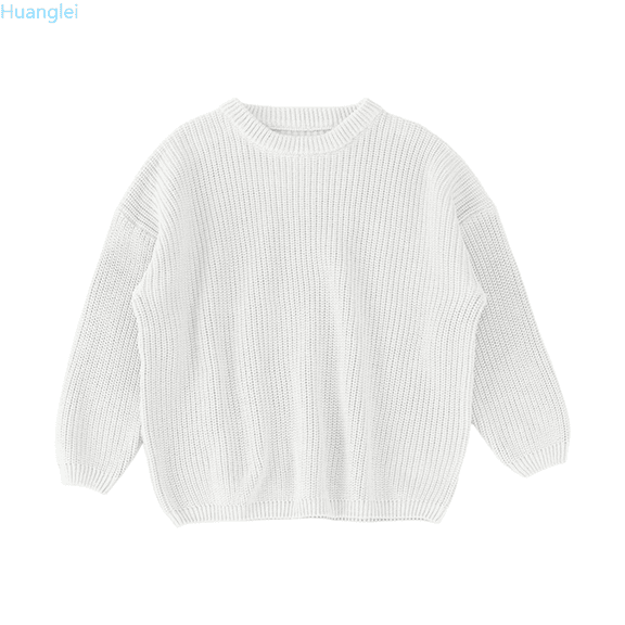 Huanglei Toddler Baby Girl Boy Knit Sweater Round Neck Long Sleeve Pullover Sweatshirt Fall Winter Clothes Girl's Oversized Sweaters