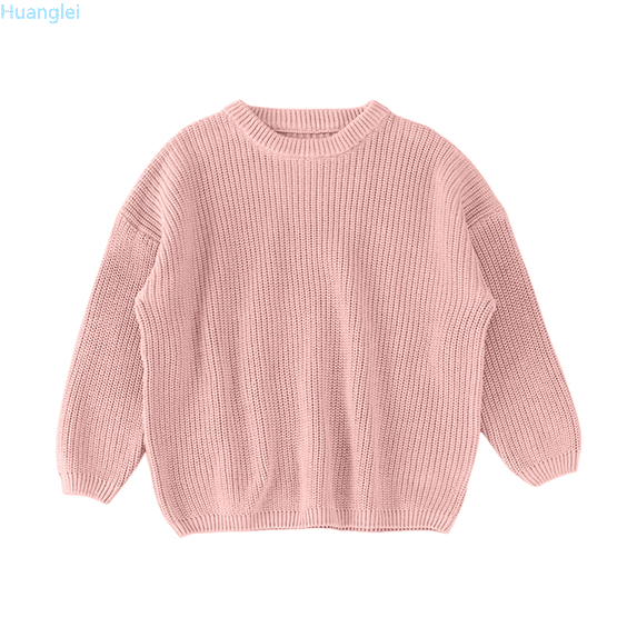 Huanglei Toddler Baby Girl Boy Knit Sweater Round Neck Long Sleeve Pullover Sweatshirt Fall Winter Clothes Girls' Pullover Sweaters