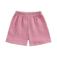 thumbnail image 1 of Huanglei Toddler Baby Girl Shorts Casual Summer Gingham Plaid/Seersucker Elastic Waist Ruffle Hem Shorts Bottoms, 1 of 7