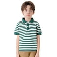 thumbnail image 1 of Huanglei Toddler Boys Girls Short Sleeve Summer Casual Striped Gentleman Tops Holiday Shirts T Shirt Boys' Graphic Tees Breathable Trendy Tops, 1 of 8