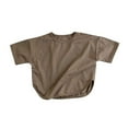 thumbnail image 1 of Huanglei Toddler Boys Girls Short Sleeve Summer Casual Tops Beach Holiday Solid Shirts T Shirt, 1 of 4