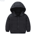 thumbnail image 1 of Huanglei Toddler Boys Girls Winter Coat Hooded Jacket Wear Thicken Windproof Zipper Warm Outwear Jackets for Kids 2-3 Years, 1 of 4