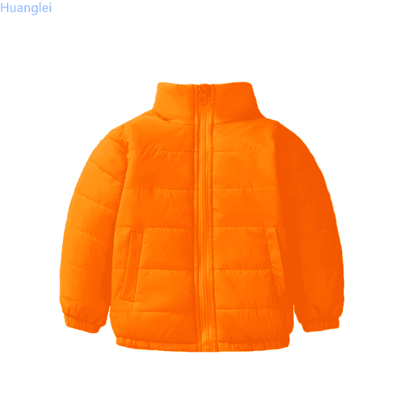 Huanglei Toddler Boys Girls Winter Coat Hooded Jacket Wear Thicken Windproof Zipper Warm Outwear Jackets for Kids 3-4 Years