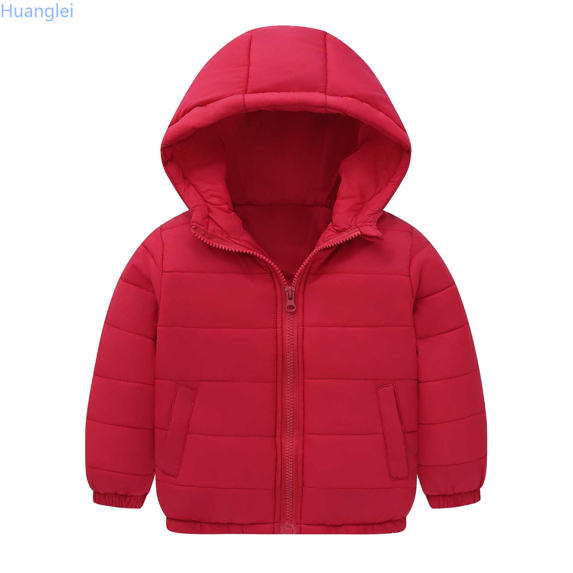 Huanglei Toddler Boys Girls Winter Coat Hooded Jacket Wear Thicken Windproof Zipper Warm Outwear Winter Warm Coat 3-4 Years