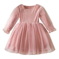 thumbnail image 1 of Huanglei Toddler Children Girls Long Sleeve Point Prints Dresses Dress Clothes Casual Holiday Dresses, 1 of 3