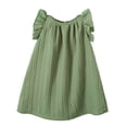thumbnail image 1 of Huanglei Toddler Girls Fly Sleeve Solid Dress Dance Party Dresses Clothes, 1 of 3