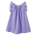 thumbnail image 1 of Huanglei Toddler Girls Fly Sleeve Solid Dress Dance Party Dresses Clothes, 1 of 3