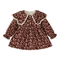 thumbnail image 1 of Huanglei Toddler Girls Long Sleeve Floral Prints Lace Ruffles Dress Dance Party Dresses Clothes, 1 of 3