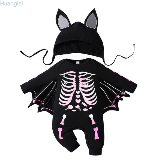 Huanglei Toddler Girls Winter Long Sleeve Jumpsuit Cute Print Outwear With Hat For Children Clothes ()