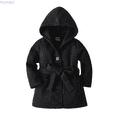 thumbnail image 1 of Huanglei Toddler Girls Winter Long Sleeve Warm Woollen Hooded Coat Jacket Belt Solid Color For Babys Clothes Black Faux Leather Coats 3-4 Years, 1 of 6