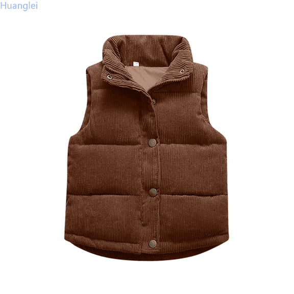 Huanglei Toddler Kids Baby Boys Girls Corduroy Vest Fuzzy Sleeveless Coat Outerwear Pockets Jackets for Kids 18-24 Months