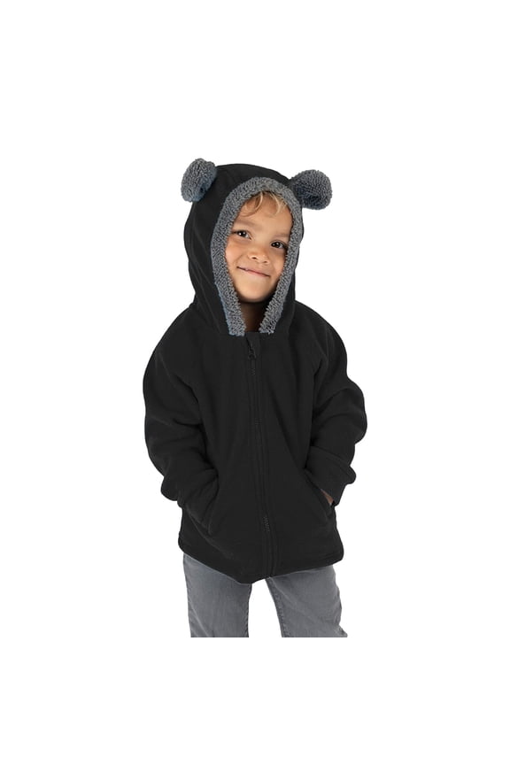 Toddler Kids Baby Boys Girls Sweatshirt Jacket Outerwear Coat Fall Winter Zip Up Cute Bear Ears Hooded Warm Coat Outwear Water-Resistant Coats 12-18 Months