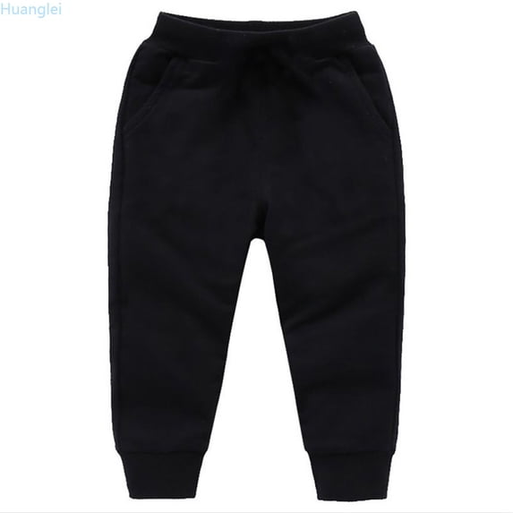 Huanglei Toddler Kids Baby Boys Girls Winter Warm Bow Loose Solid Pants Trousers Boys Sweatpants