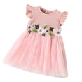 thumbnail image 1 of Huanglei Toddler Kids Baby Girl's Flower Dress Party Tulle Princess Wedding Birthday Gown Tutu Dresses, 1 of 3