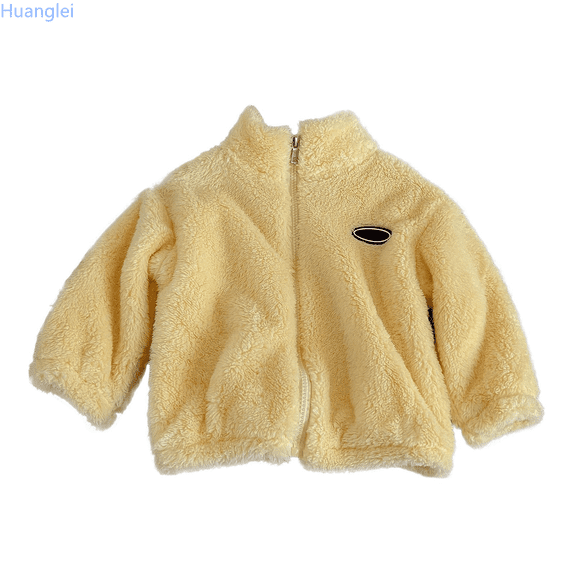 Huanglei Toddler Kids Baby Girls Boys Solid Coat Jacket Outerwear Zipper Warm Winter Outwear Kids Leather Jacke 6-12 Months