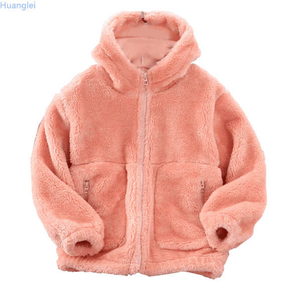 Huanglei Toddler Kids Boys Girls Long Sleeve Winter Solid Colour Zippered Hoodie Coat Jacket Thicken Warm Outwear Water-Resistant Coats 11-12 Years