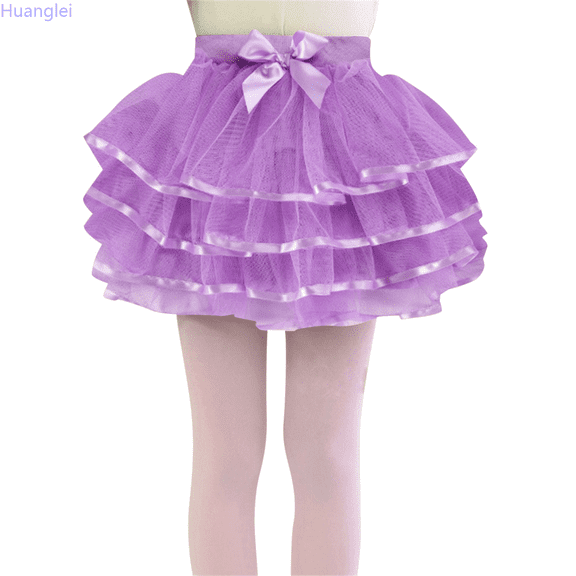 Huanglei Toddler Kids Solid Tutu Tiered Skirt Party Skirt Layered Skirt For Little Girls 1 10 Years Girls Pleated Mini Skirt 4-5 Years