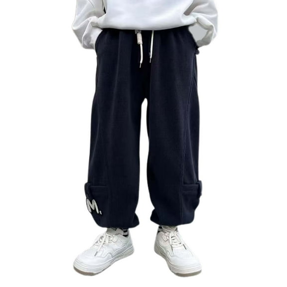 Huanglei Warm Thick Velvet Corduroy Pants For Boys Winter Casual Sweatpants For Kids Comfortable Sports Pants For Ages 6 16