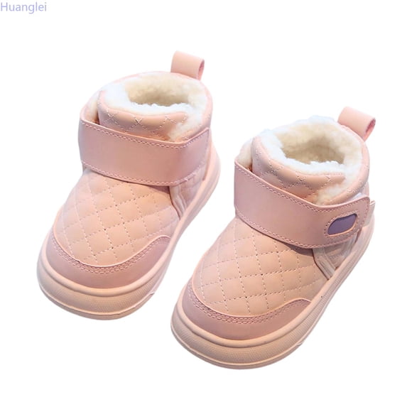 Huanglei Winter Girls Boots Water Thermal Insulated Short Ankle Booties For Toddler Kids Outdoor Play