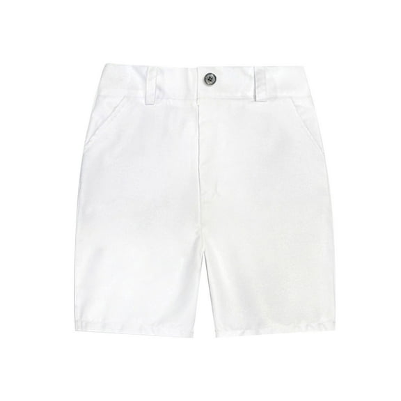 Huanglei Youth Boys Shorts Stretch School Clothes Kids Flat Front Dress Chino Twill Casual Shorts Pockets