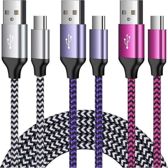 Huangting Charging Cable 3Pack Type C Fast Charge Android Charger Phone Power Cord Compatible with Samsung Galaxy A13 5G/A03s/S21 FE/A53 5G/S22/A32/A02s/A42/A52/Z Fold3