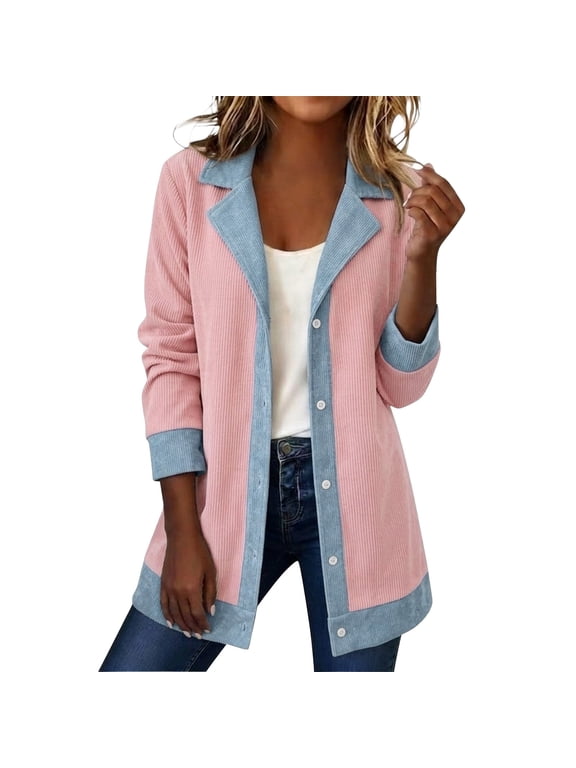 Plus Size Women's Longline Cardigan Jacket, Contrast- Open Front Duster Coat for Work and Weekend Layering