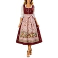 thumbnail image 1 of Huangx Women Oktoberfest Dress - Halloween Dirndl Dress with Embroidery, German Beer Dress for Oktoberfest Party Carnival and Dress Up Red S, 1 of 4