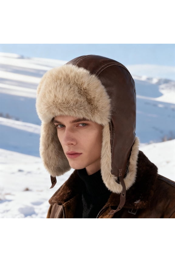And Hat With Ear Winter Cap For Outdoor Motorcycle Skiing And Cold Weather down Hat