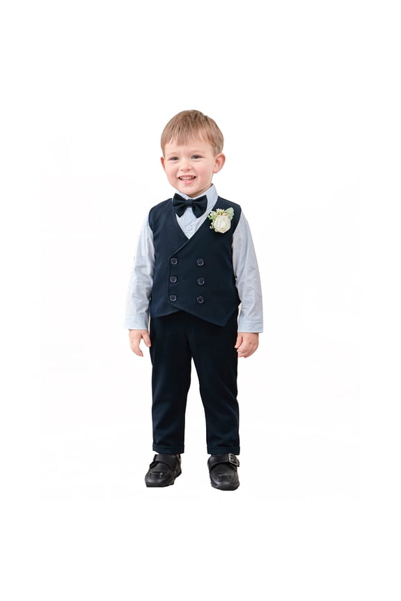 Baby Boy Clothes Suits Tuxedo Gentleman Outfits Formal Dress Shirt+Vest+Pants Baby Suit Sets Boy Clothes Pack