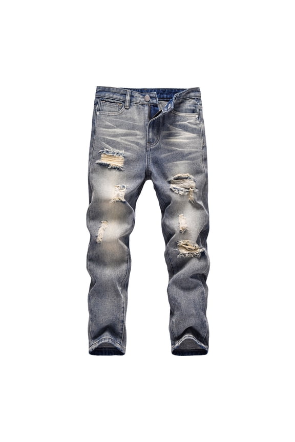 Boy's Fit Ripped Distressed Fashion Kids Denim Jeans Pants compatible with Pants