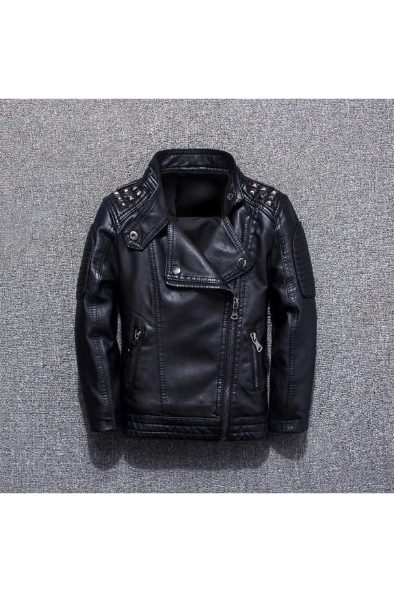 Boys' And Autumn Korean Version Boys' Leather Jacket Fashionable Children's Leather Jacket For Girls 2 16 Years Jackets Boys 8