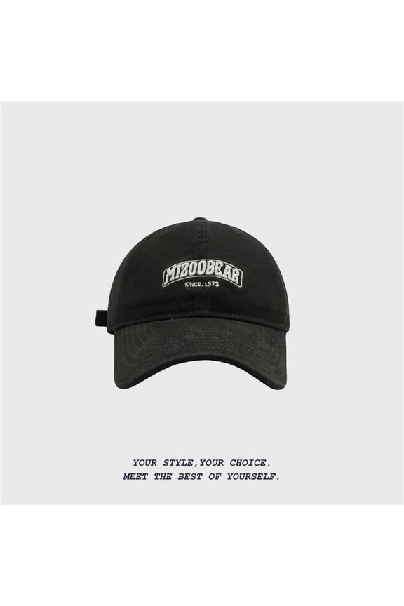 Fall And Winter MIZOOBEAR Sanded Three Embroidery Soft Top Baseball Cap Men's Wide Brim Face Cap Blank Hats
