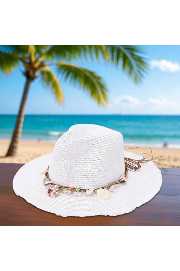 Fashion Decoration Large Brim Sun Hat Seaside Holiday Straw Hat Sun Hat Mens Farmer Hat