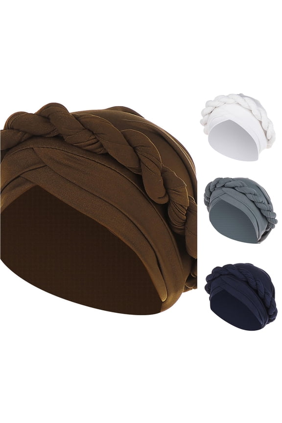Fashion Women Braid Hat Ruffle Cancer Chemo Turban Wrap Cap Embroide Hat Women