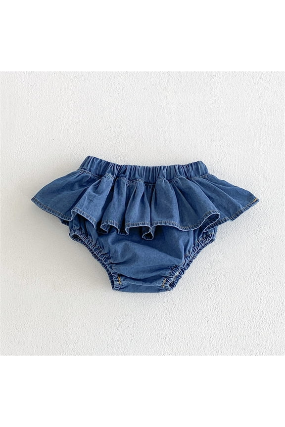 Girls Denim Ruffle Skort Summer Casual Shorts With Layered Cake For Toddler Kids Outdoor Play Shorts for Kids Girls