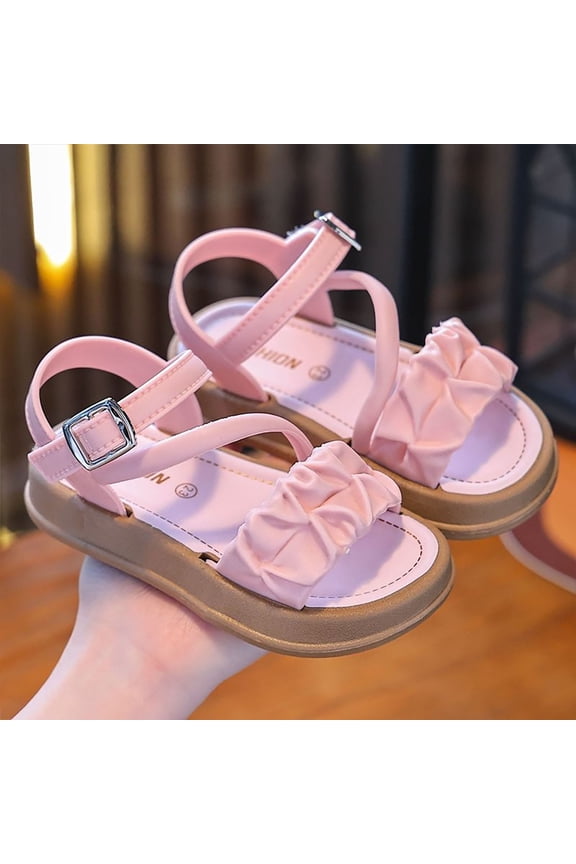 Girls' Style Fashionable Flip Flops With Rubber Soles And Fasteners For Babies 1 10 Years . Size 2 Girls Sandals